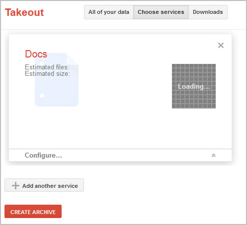 google docs takeout