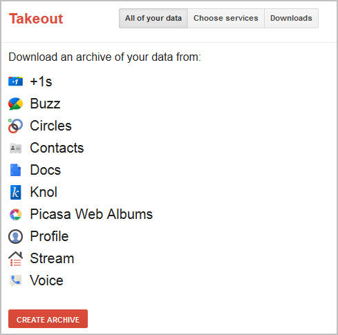 google takeout