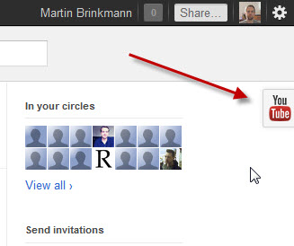 youtube button google plus