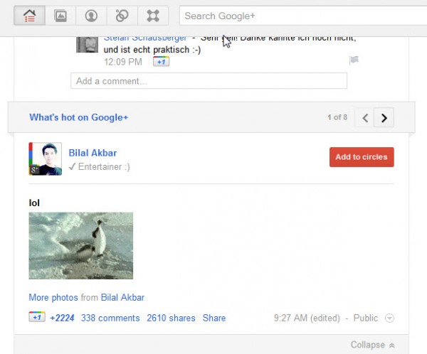 google plus whats hot