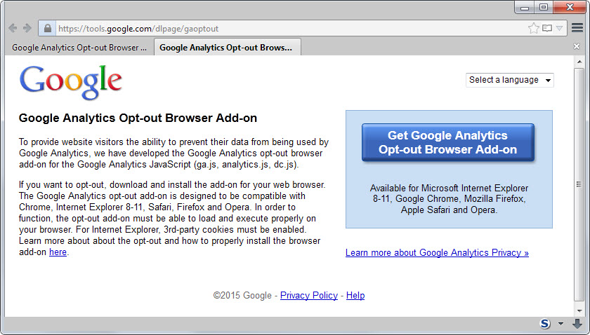 google analytics opt-out