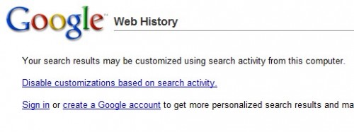 google web history