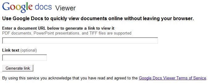 google docs viewer