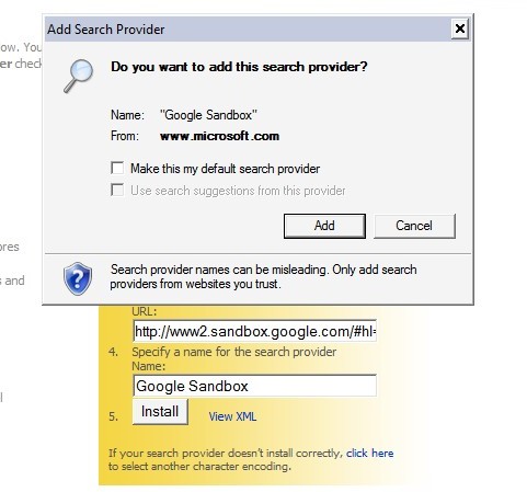 internet explorer search