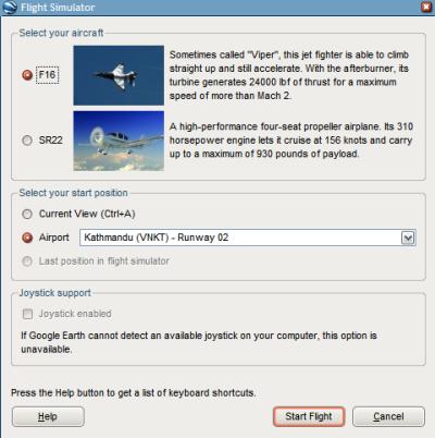 google earth flight simulator