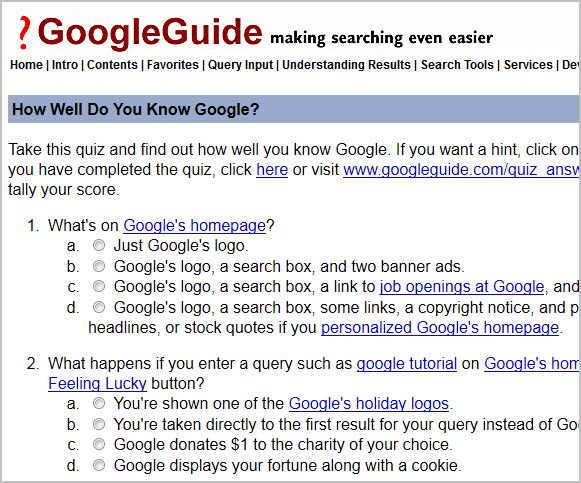 google quiz