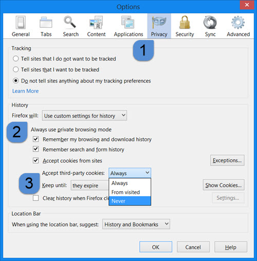 third party cookies firefox