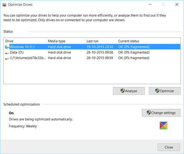 hidden partitions disk defragmenter.