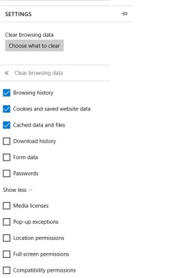 clear browsing history in edge