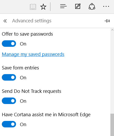 Cortana integration in Edge