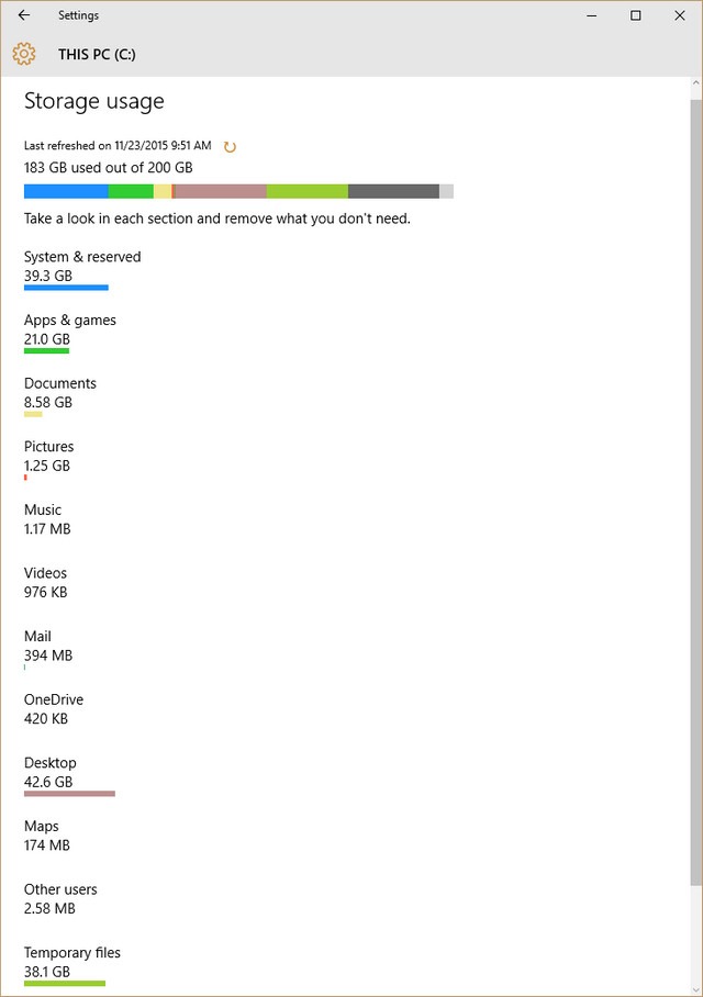 Temp files Windows 10