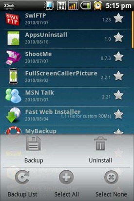 App backup