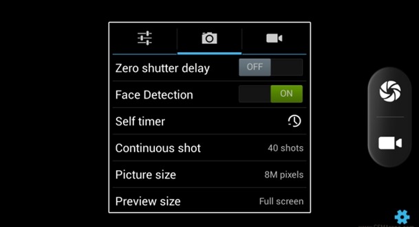 XOLO camera interface