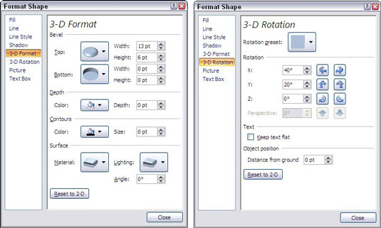 Choose shadow settings.