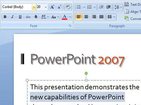 Choose a font from the Font group on the PowerPoint Ribbon.