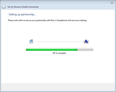 syncing a smartphone in windows vista