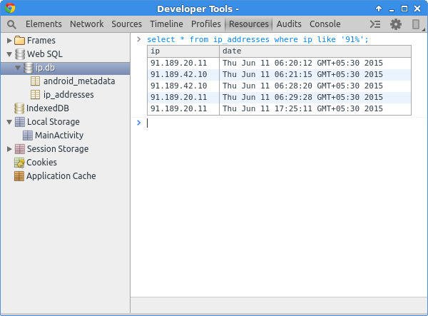 Execute queries