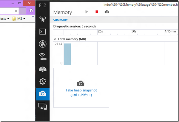 embedded memory profiler example here using F12 tools