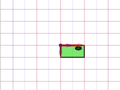 X-axis of red grid altered while blue axis remains unchanged