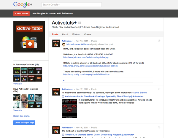 Activetuts+ on Google+