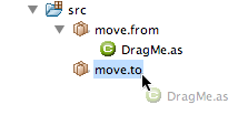 Drag and drop classes form one package to another