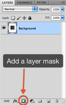 Add a layer mask to the polaroid