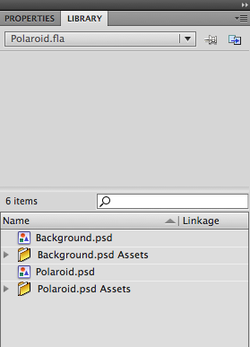 We've imported our assets in to our Flash Document's library