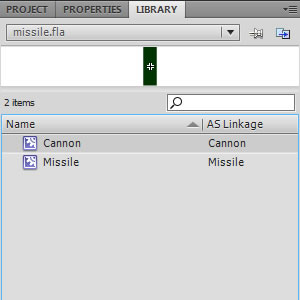 Cannon MovieClip in the Library.