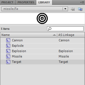 Create and export a Target Movie Clip.