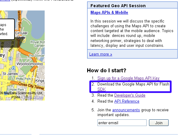 google maps api for flash