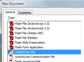 Create a new ActionScript file.