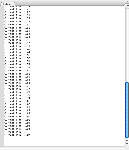 Output log of timer test