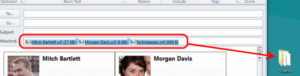 Drag VCF files from email