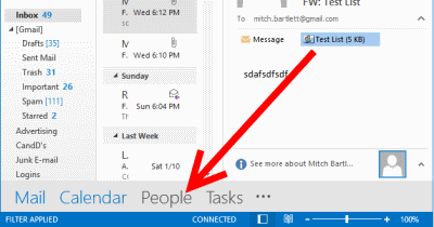 Outlook drag to people