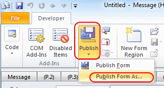 Outlook 2010 publish form as
