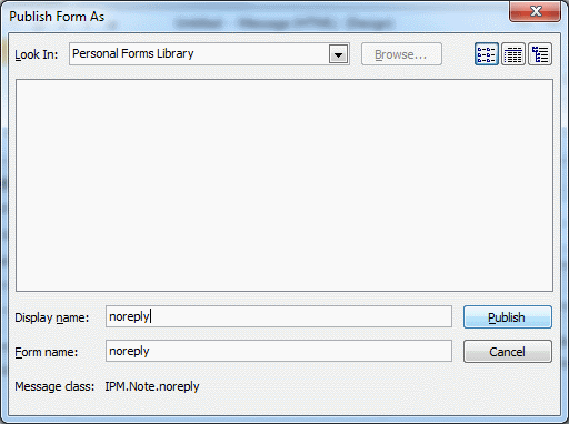 Outlook 2010 publish form name