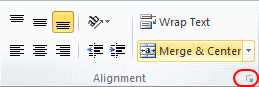 Excel 2010 arrow