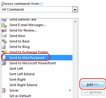 Add send to mail recipient