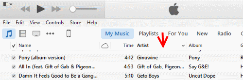 iTunes Sort Artist Column