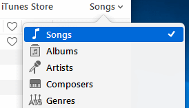 iTunes Songs selection