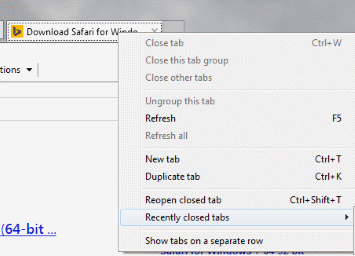 IE closed tabs