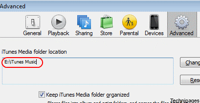 iTunes music location