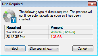 Disc spanning option