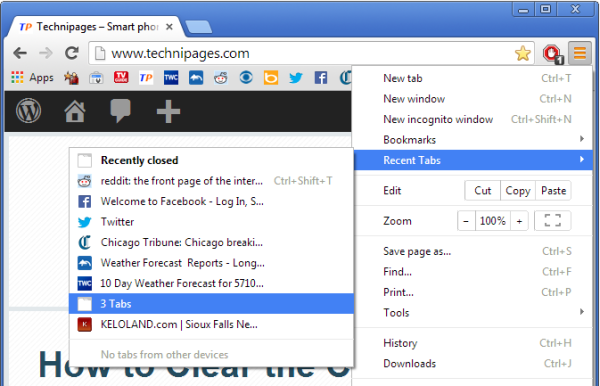 Chrome Reopen Closed Tabs