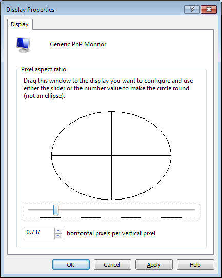 WMP pixel aspect ratio setting