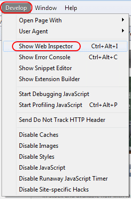 Show Web Inspector option