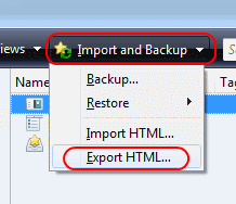 Firefox Export to HTML