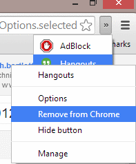 Chrome right click remove