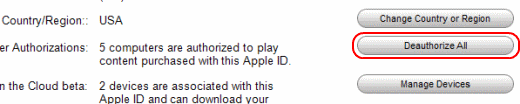 iTunes deauthorize all option