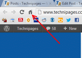 Google Chrome Home button